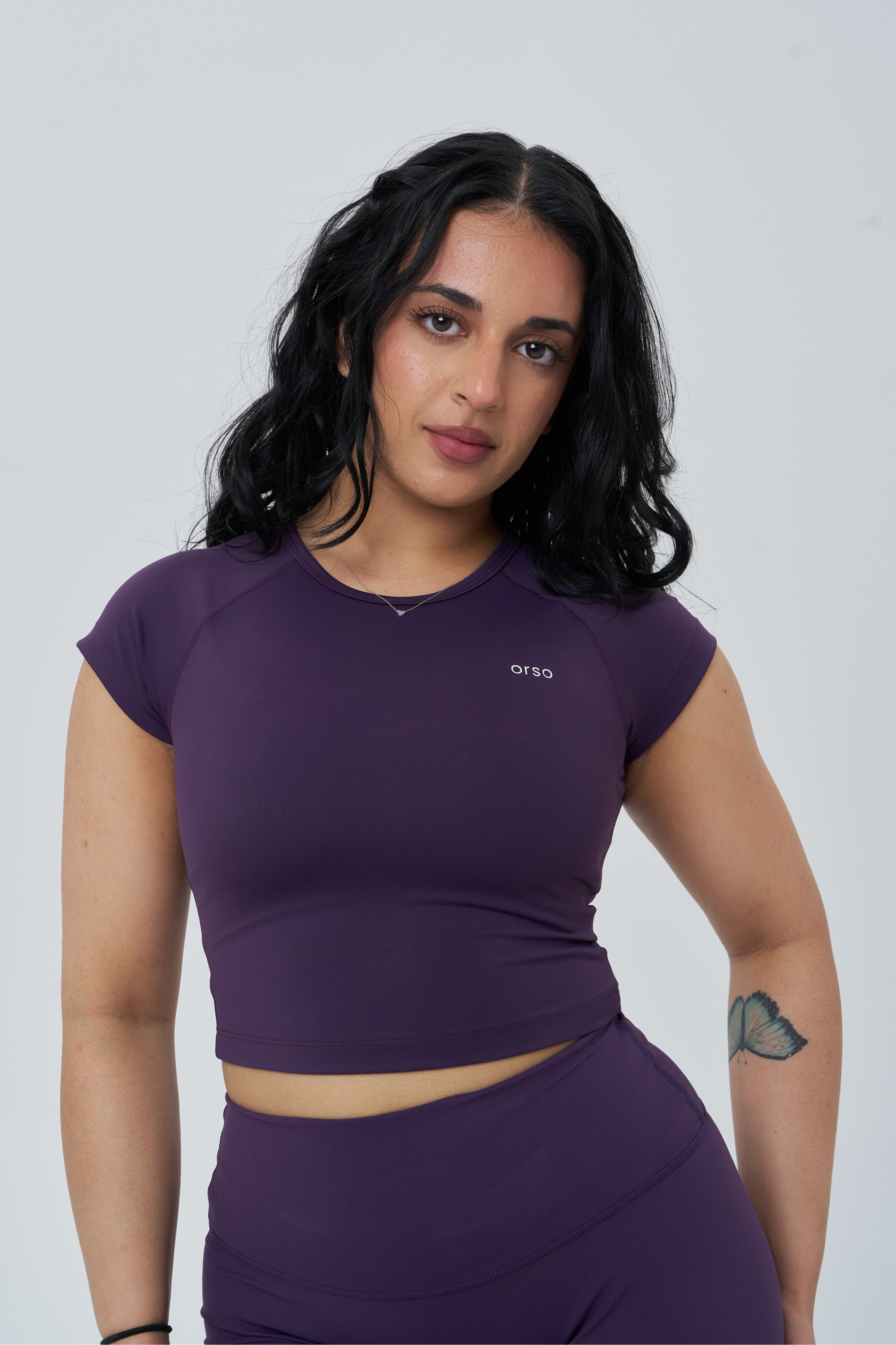 SeaButter™ Essential Crop Tee - Dark Grape