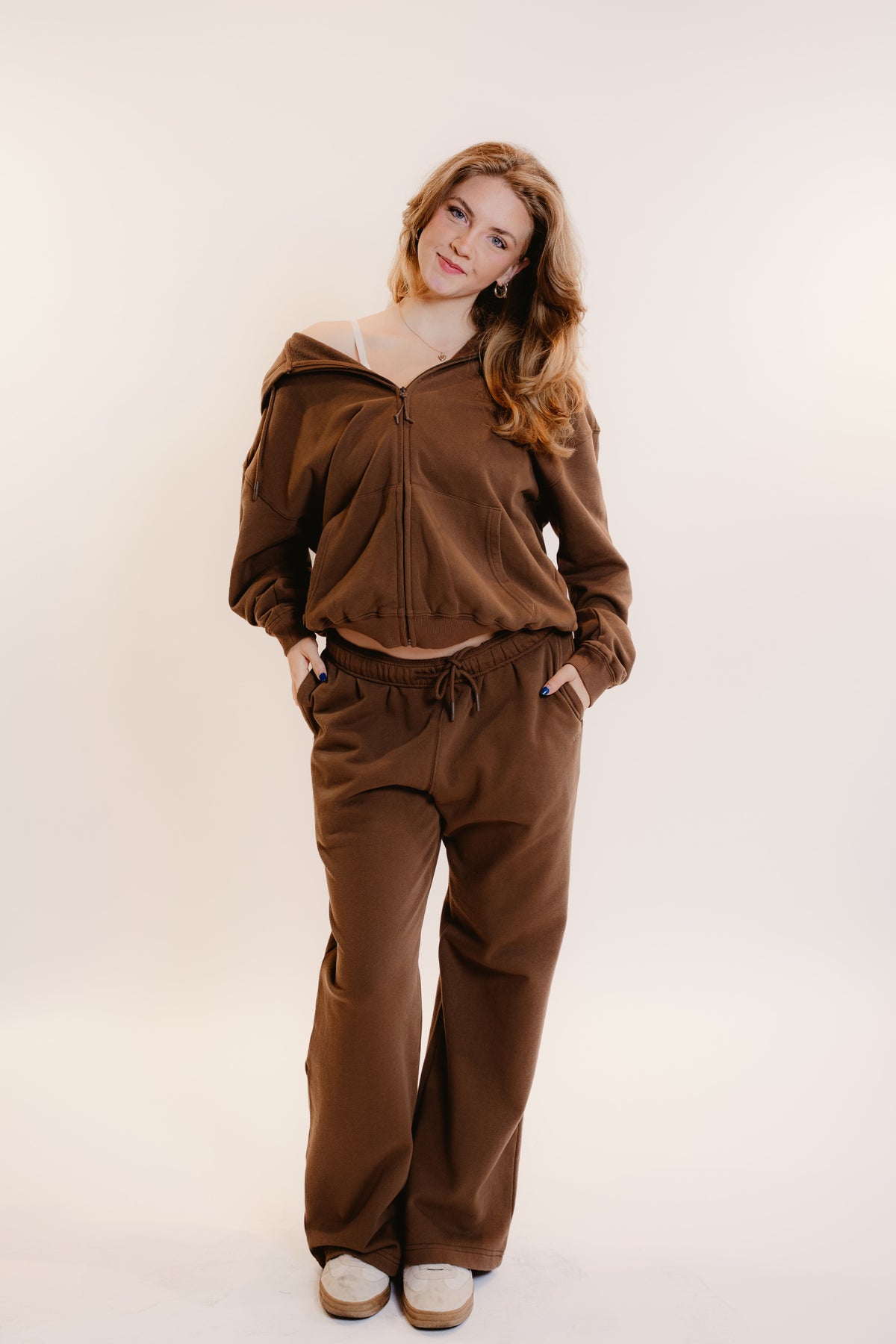 Organic Cotton Straight Leg Sweatpants - Hazelnut