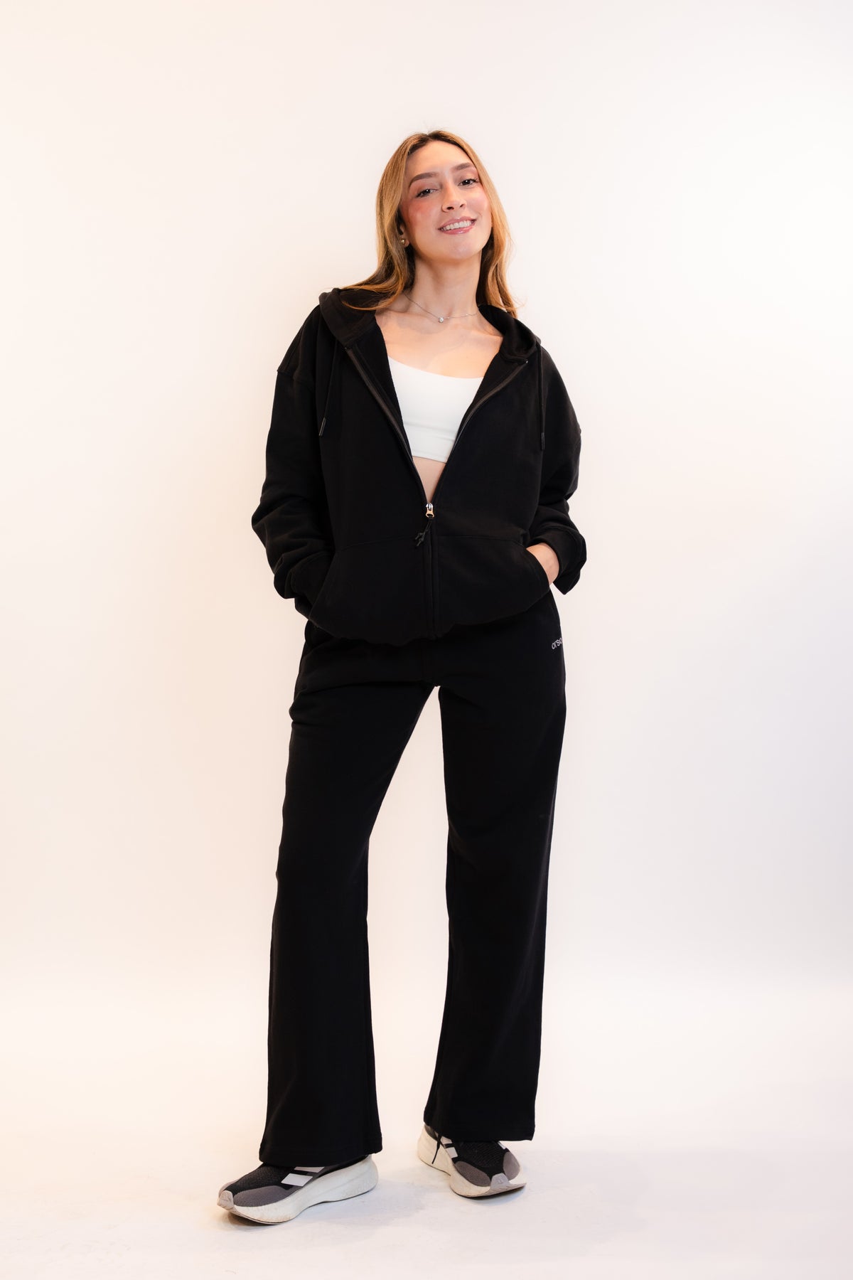 Organic Cotton Straight Leg Sweatpants - Black