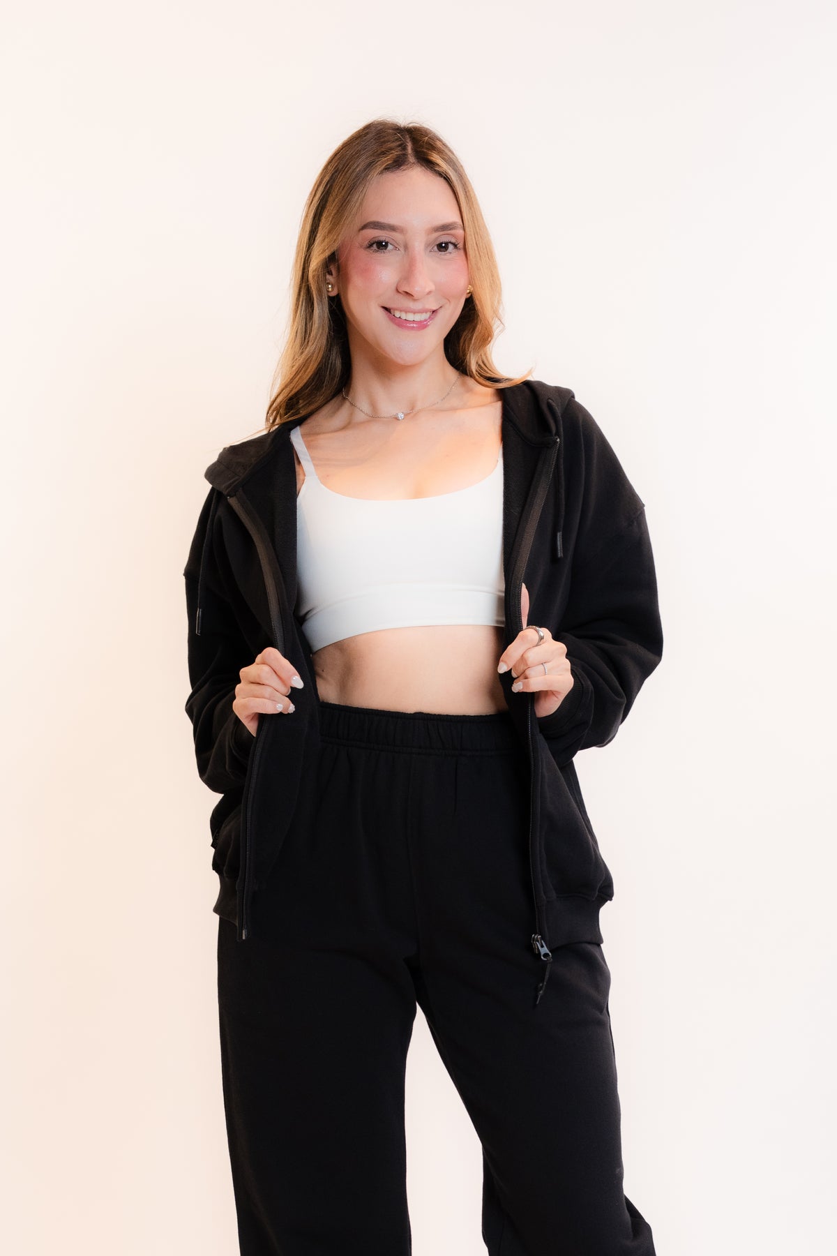 Organic Cotton Classic Fit Zip Up - Black